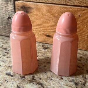 Vintage Hazel Atlas Glass Pink Salt and Pepper Shakers